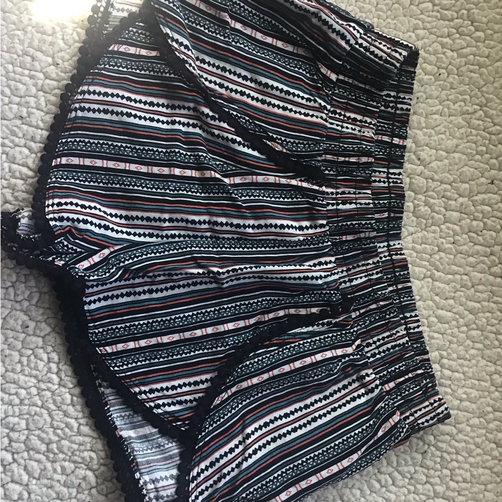 Forever 21 Black and White Striped Athletic Shorts